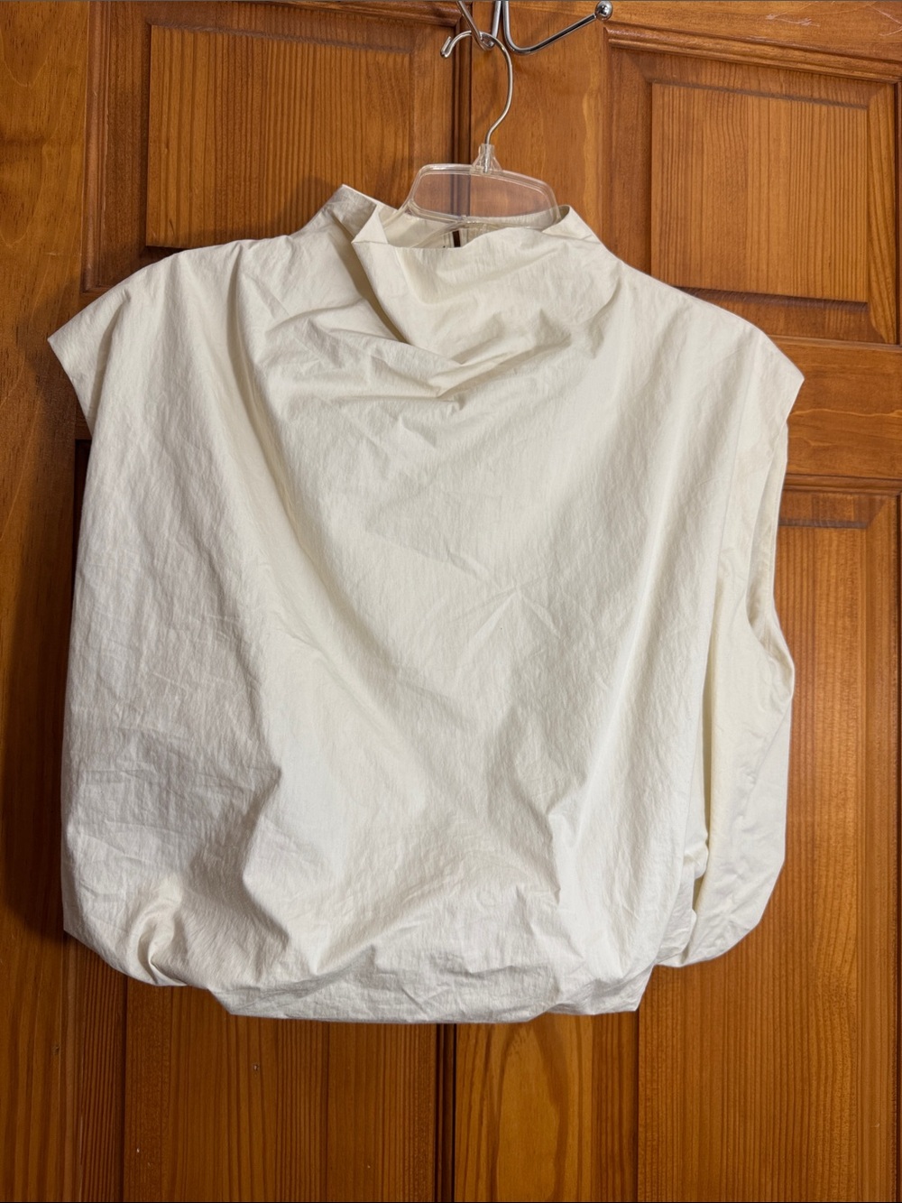 Zara Cream Sleeveless Mock-Neck Top NWT